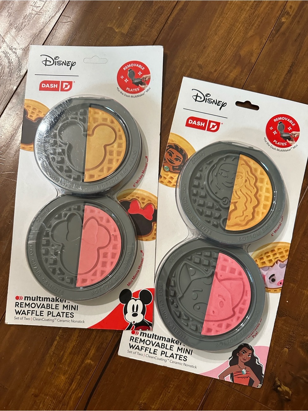 Disney Dash Mini Waffle Plate Bundle Mickey Minnie Moana Pua NEW